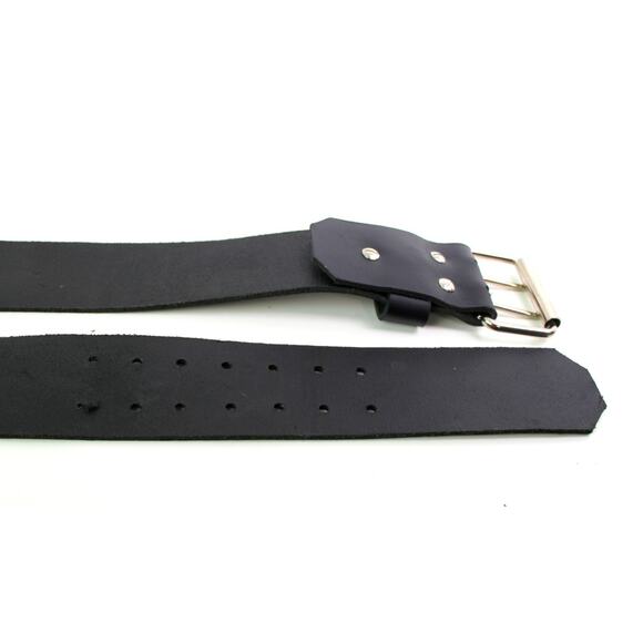 SADDLE BLACK GENUINE LEATHER 2 1/2"Wd CLASSIC CASUAL DRESS MEN'S BELT Sz 52 (G53 - Picture 11 of 11